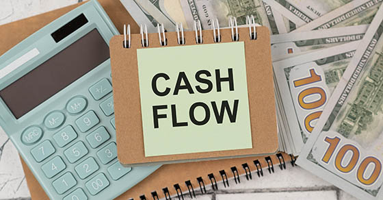 Cash,Flow,Text,Concept,On,Notebook,With,Office,Tools,And